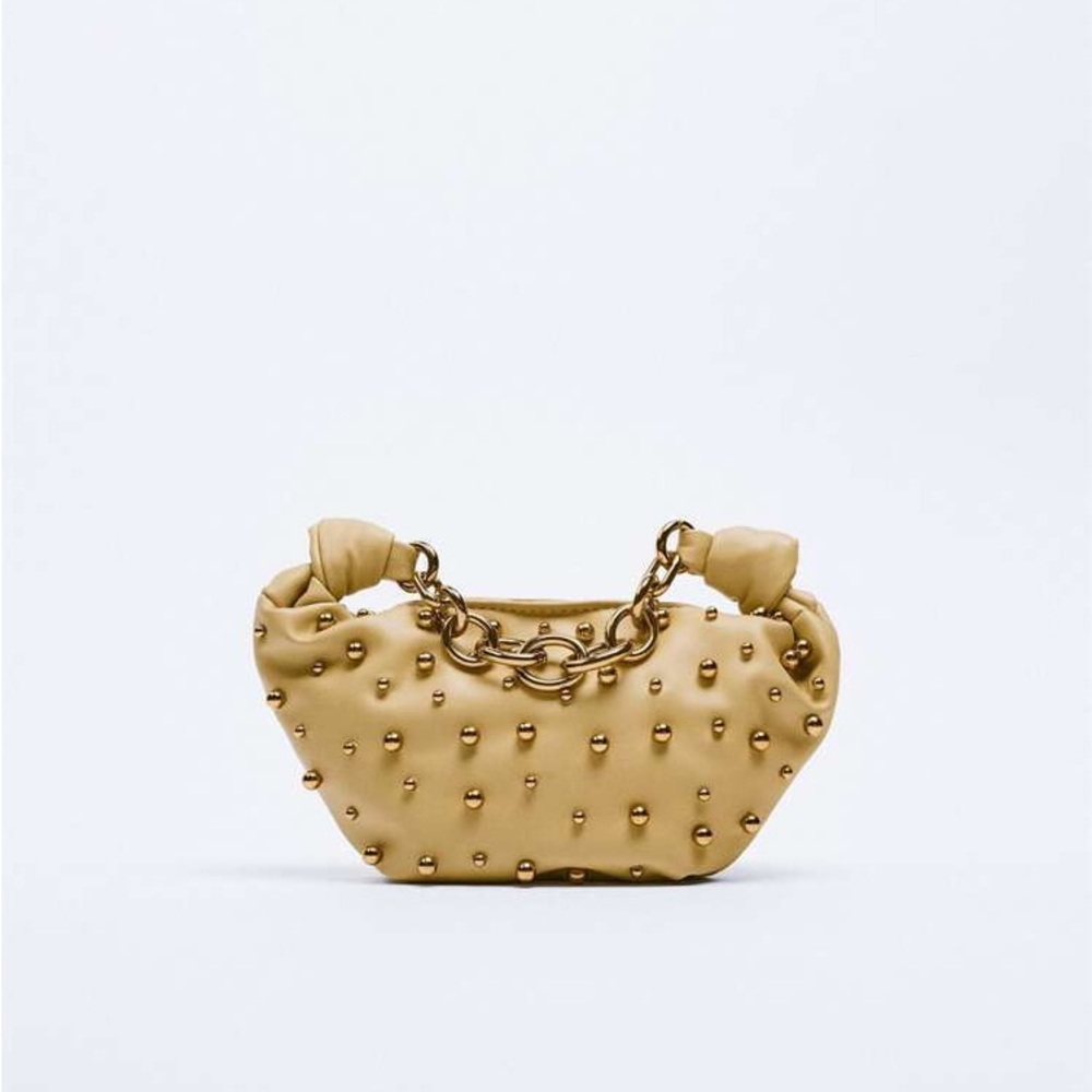 Zara Beige Beaded Mini Bag